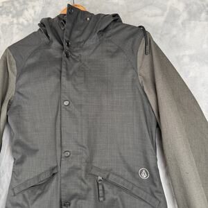 Volcom Thermonite 10KMM Snowboarding Jacket Women’s XS Black Hooded Zip Vented